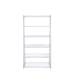 WEALTHGIRL 6 Tier High Gloss Bookshelf Organizer