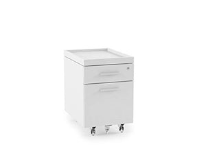 BDI Furniture Centro Mobile File Pedestal 6407 Satin White, Grey
