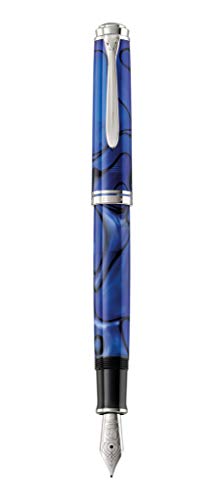 Pelikan Special Edition Souverän K805 Blue Dunes Fountain Pen, Broad Nib, Blue Marble, 1 Each (813433)