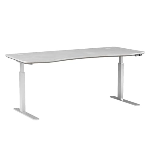 ApexDesk Elite Pro Series 60" Electric Height Adjustable Standing Desk - White Top, Off-White Frame