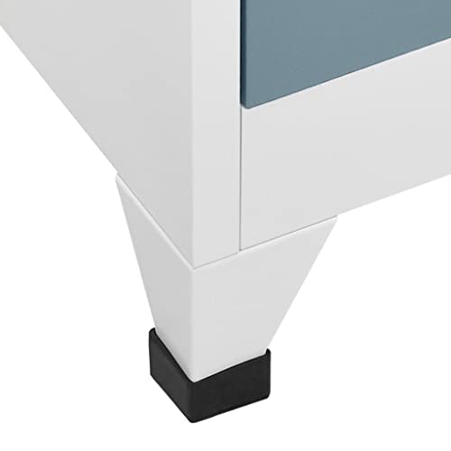 loibinfen Metal Locker Cabinet with 18 Lockers, Employees Storage School Hospital Gym, Light Gray/Dark Gray 35.4"x15.7"x70.9" Steel