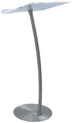 AmpliVox SN3196 24" Reading Surface Acrylic Steel Column Arc Lectern, 40lbs Load Capacity, Clear