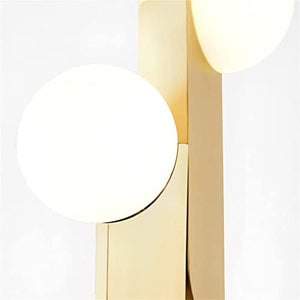 EESHHA Modern Gold Metal Floor Lamp with Frosted Glass Lampshade