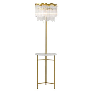 AOKLEY Floor Lamp with Table - Nordic Luxury Crystal Standing Lamp