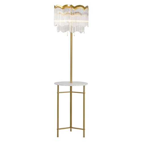 AOKLEY Floor Lamp with Table - Nordic Luxury Crystal Standing Lamp