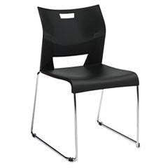 Mid-Back Duet Armless Office Chair [Set of 4] Color: Black