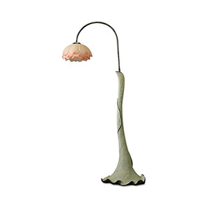 VejiA Chinese Lotus Floor Lamp - Vintage Resin Standing Reading Light