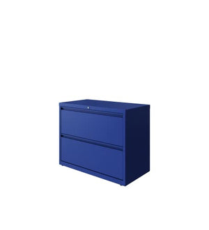 Hirsh Industries 2 Drawer Metal File Cabinet - 36" Wide Commercial Grade Lateral Filing Storage with Lock - Classic Blue (12 Cabinets)