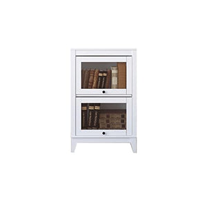 HARAY Floor-to-Ceiling Glass Door Bookshelf - Walnut Color - 80CM Two Doors