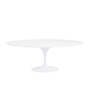 Oval White Lacquer 79" Conference or Meeting Table