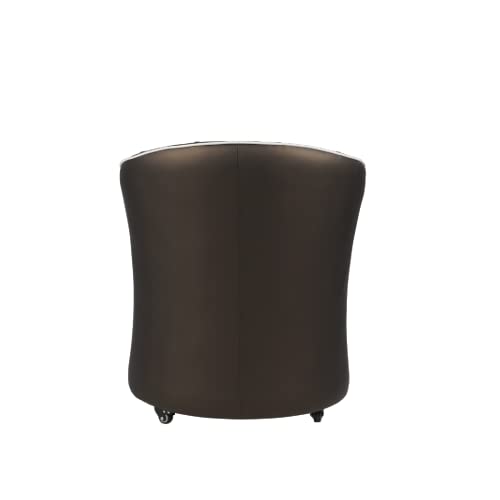 MAYAKOBA Isabella Guest Chair Set of 2 Luxury Soft Leather with Lockable Casters, Coffee
