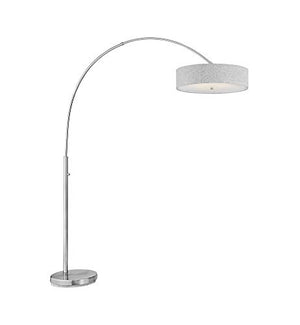 Wilkerson Brushed Nickel LED Arc Floor Lamp with Gray Shade