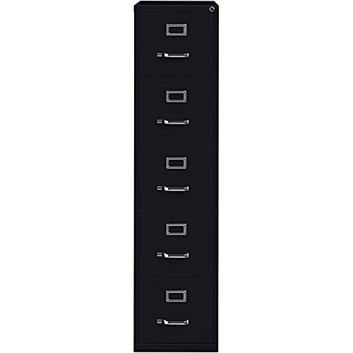 Hirsh Industries 5 Drawer Letter Width Vertical File Cabinet Black
