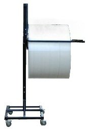 24" Telescoping Single Arm Bubble Wrap® & Foam Roll Floor Unit Dispenser w/ Casters & Slide Cutter