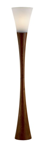 Adesso 3201-15 Espresso Floor Lamp, Smart Outlet Compatible, 10" x 10" x 68", Walnut