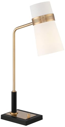 Possini Euro Design Brass Black USB Desk Lamps Set of 2