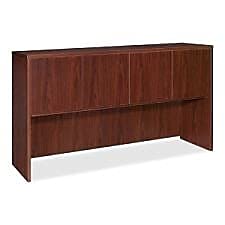 Lorell 69383 Mahogany Hutch with Doors, 66" x 15" x 36