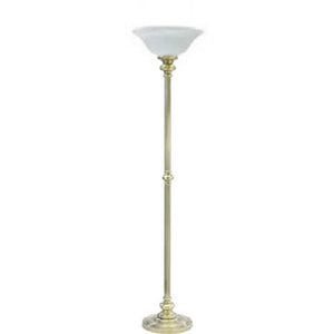 House Of Troy N600-AB-O Newport Collection Portable Floor Lamp, Antique Brass with Opal Glass Shade