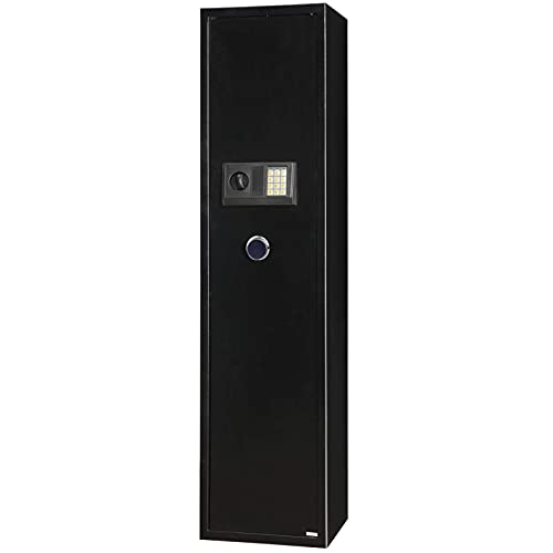 Artist Hand Gun Safe Quick Access 5 Rifles Safe Electric Metal Digital Gun Lockers Electronic Keypad W/ Separate Lockable Compartment Shot Gun Storage Pistol Security Cabinet