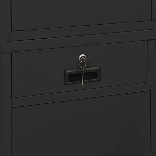 QZZCED Office Cabinet Lockable Doors Anthracite Steel 35.4"x15.7"x70.9