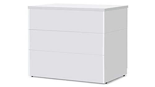 Hayes Modern 2 Door Storage Cabinet with Glass Doors - White