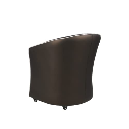 MAYAKOBA Isabella Guest Chair Set of 2 Luxury Soft Leather with Lockable Casters, Coffee