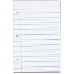 TOPS Filler Paper, 5 1/2" x 8 1/2", 20 Lb, Bright White, Ream of 100 Sheets