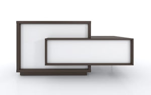 KANSOLE FORO Reception Desk, ADA Compliance, Right Facing Counter, White & Chestnut