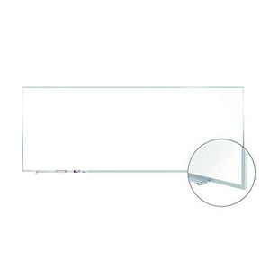 48.5" x 144.5" Alum Frame Painted Steel Magnetic Whiteboard, 1 Marker, 1 Eraser