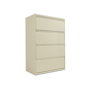 Alera Lateral File Cabinet, 4 Legal/Letter-Size Drawers, Putty, 36" x 18.63" x 52.5