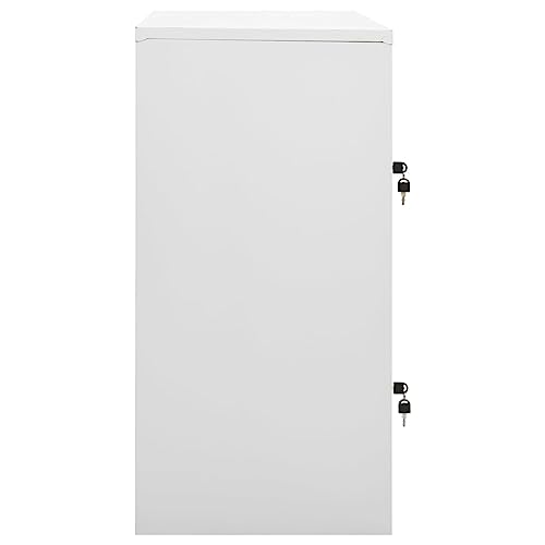 vidaXL Steel Locker Cabinet Set 5 pcs in Light Gray/Blue - School/Office Lockers, Storage Organizer w/Locks 35.4"x17.7"x36.4