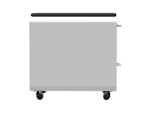 Monoprice Round Corner 2-Drawer File Cabinet - White, Lockable with Seat Cushion - Workstream Collection (137881)