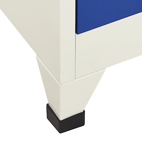 GOLINPEILO Metal Locker Storage Cabinet with 18 Lockable Doors, Gray and Blue Steel Organizer 35.4"x17.7"x70.9