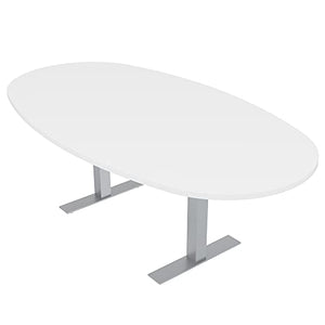 SKUTCHI DESIGNS INC. 6 Person Oval Conference Table | Harmony Series | 7-Foot White Table