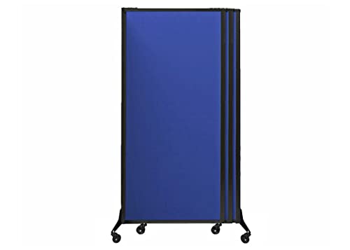 VERSARE QuickWall Sliding Portable Partition | 3 Panel Room Divider | Sound Absorbing | 7' Wide x 6'8" Tall | Marble Gray Panels