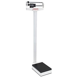 Detecto 337 Physicians Scale Without Height Rod - Rigid Construction with Precise Results, Eye-Level Display - 450Lbs / 200 Kg Capacity - Includes Dual Reading Die-Cast Beam, Aluminum On Black Insert