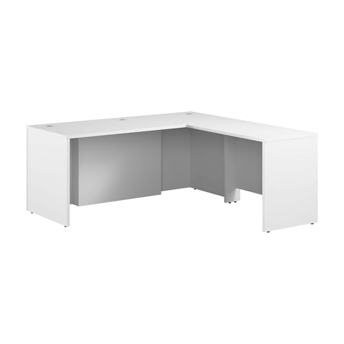 Bush Business Furniture Hampton Heights Executive L-Shaped Desk | 72W x 30D, White