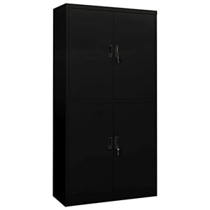 ZQQLVOO Tall Black Steel Utility Office Cabinet 35.4"x15.7"x70.9