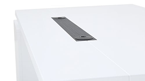 Ford Executive Modern Desk with Filing Cabinets - White Matte Finish