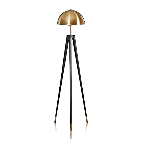 GaRcan Modern Industrial Standing Floor Lamp Black and Gold Tripod - Living Room and Bedroom Lighting