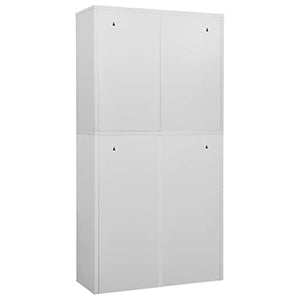ZQQLVOO Modern Style Steel Storage Cabinet, Light Gray 35.4"x15.7"x70.9
