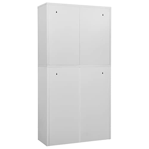 ZQQLVOO Modern Style Steel Storage Cabinet, Light Gray 35.4"x15.7"x70.9
