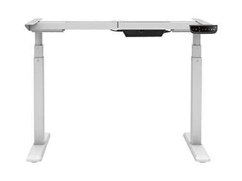 Monoprice Height Adjustable Sit Stand Riser Table Desk Frame - White with Electric Dual Motor, Compatible with Desktops from 43 Inches Up to 87 Inches Wide - Workstream Collection