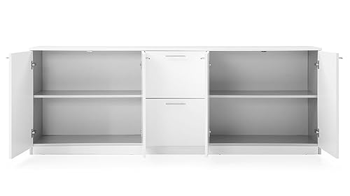Zuri Furniture Reagan Modern White Office Storage Credenza