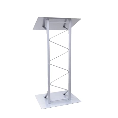 FixtureDisplays 25" Single Truss Podium - Silver Lectern Pulpit