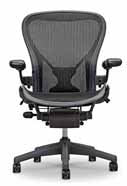 Herman Miller Aeron Tilt Limiter Task Chair, Adjustable Vinyl Arms, Graphite Frame / Carbon Classic Pellicle, Size B (Medium)