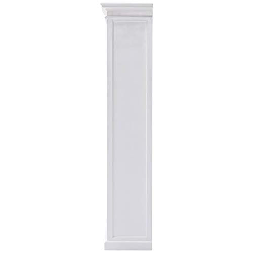 NovaSolo Halifax Pure White Mahogany Wood Bookcase With 4 Shelves And 3 Drawers