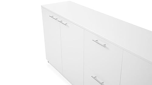 Zuri Furniture Reagan Modern White Office Storage Credenza