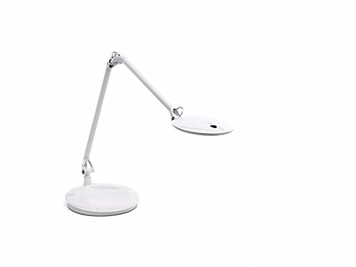 Humanscale Element Disc LED Light: Element Desktop Base - Arctic White (high gloss)