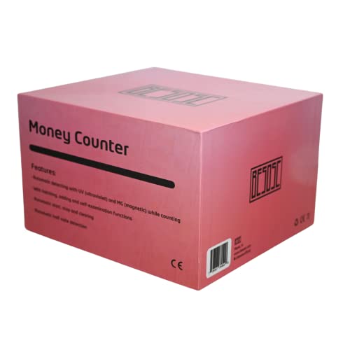 Rose Gold Money Counter by BESOSC with UV/MG Detection, 80W Bill Counter with Counterfeit Bill Detection, LED Display, 1000 pcs per Minute, no Mixed Bill Counting